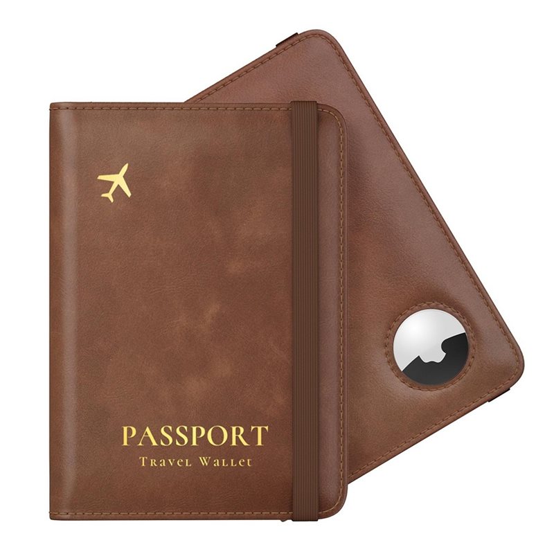 Leather Passport Cover - ABRT-Porta pasaportes con bloqueo RFID para