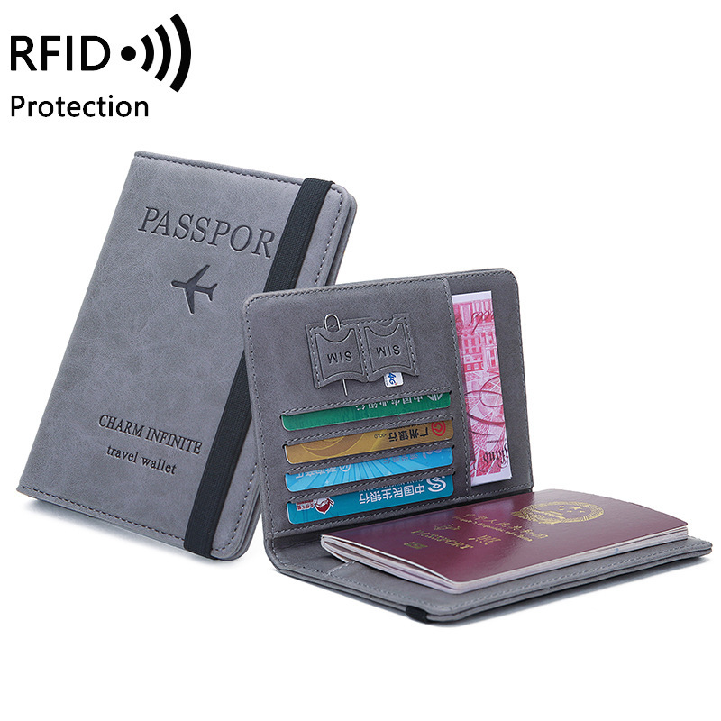 Leather Passport Cover - Porta pasaporte unisex de cuero PU: