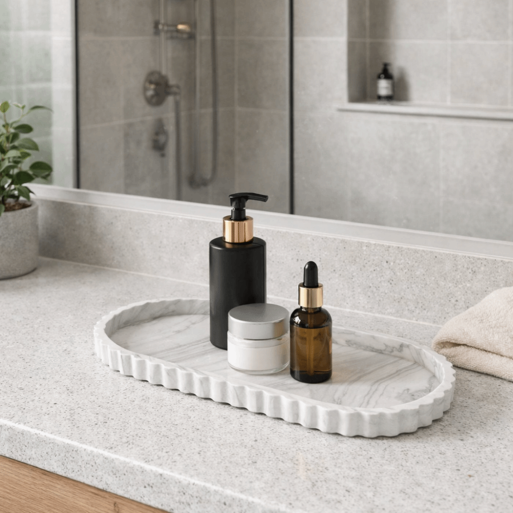 Bandeja de Almacenamiento Oval - Marble Serving Board reseña y precio